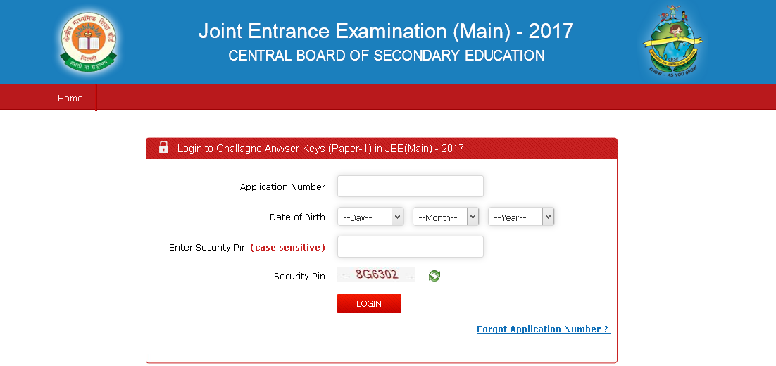 JEE Main 2017 Official Answer key