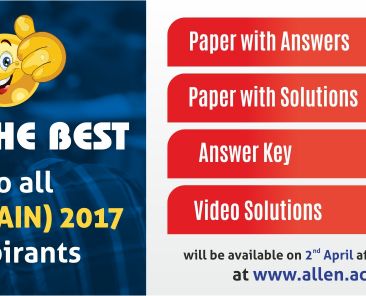 JEE Main 2017 Answer key and solution by allen kota