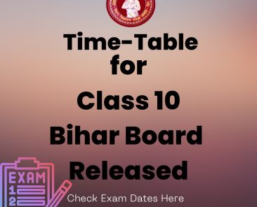 Time Table for Class 10 Bihar Board 2023 released