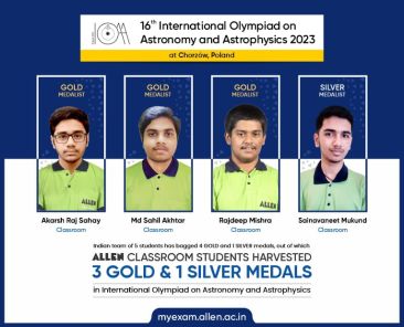 MyExam ALLEN students won 3 gold medals & 1 Silver Medal in IOAA