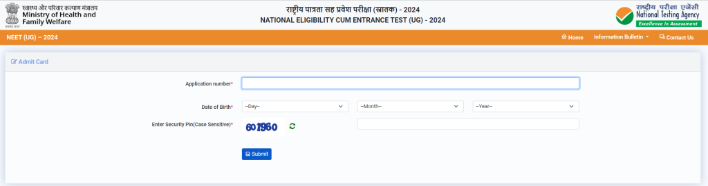 NEET UG 2024 Admit Card Direct Link