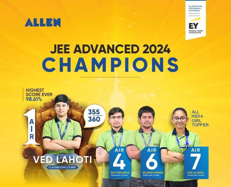 ALLEN Dominates JEEAdvanced 2024 4 Students in Top 10, Including AIR