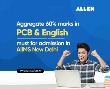 Aggregate 60% marks in PCB & English must for admission in AIIMS New Delhi