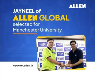 Jayneel of Allen Global selected for Manchester University