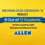 JEE Main 2026 Result 812 India Toppers from ALLEN Classroom